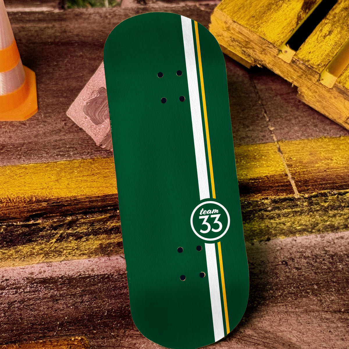 The Deck - Racing Stripe Green – Thirty-Three Fingerboards